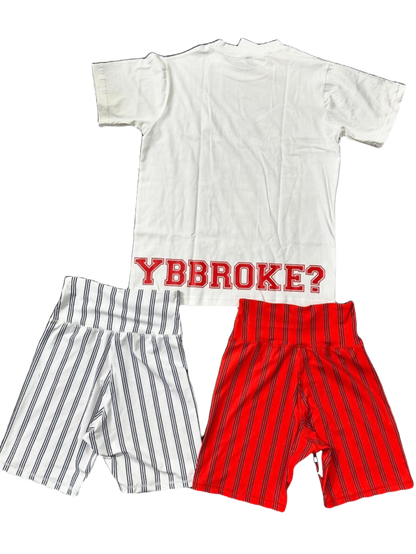 Red/White "Girls Love Funds" Women YBBroke Set