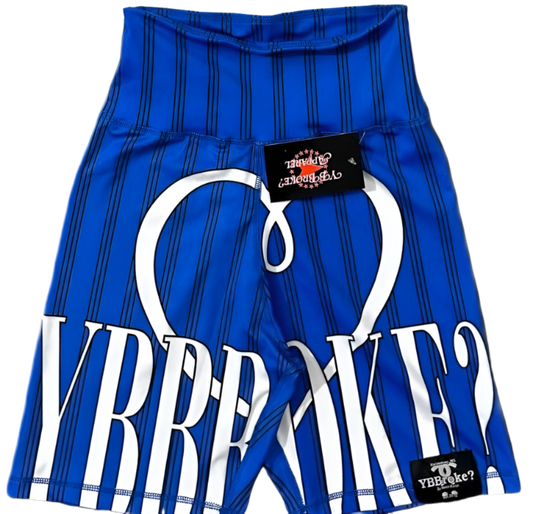 Women Royal Blue/White Stripe YBB Shorts