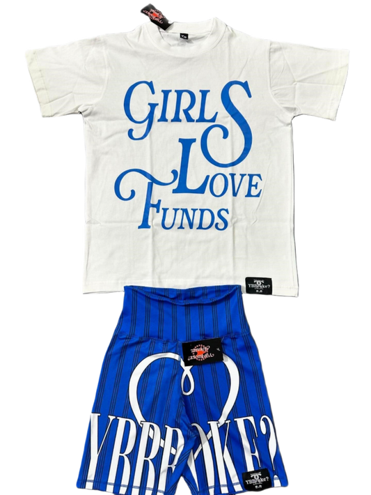 Women Royal Blue "Girls Love Funds" YBB Set