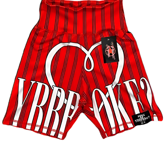 Red/White Women YBB Stripe Shorts