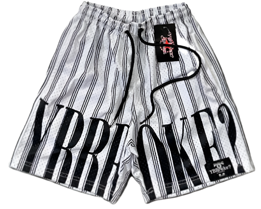 White/Black YBB Men Stripe Shorts