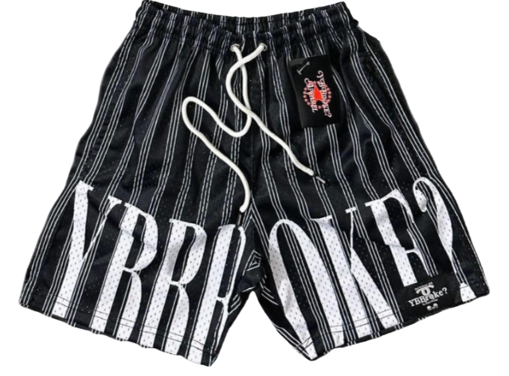 Black/White YBB Men stripe shorts