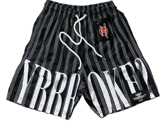 Black/White YBB Men stripe shorts