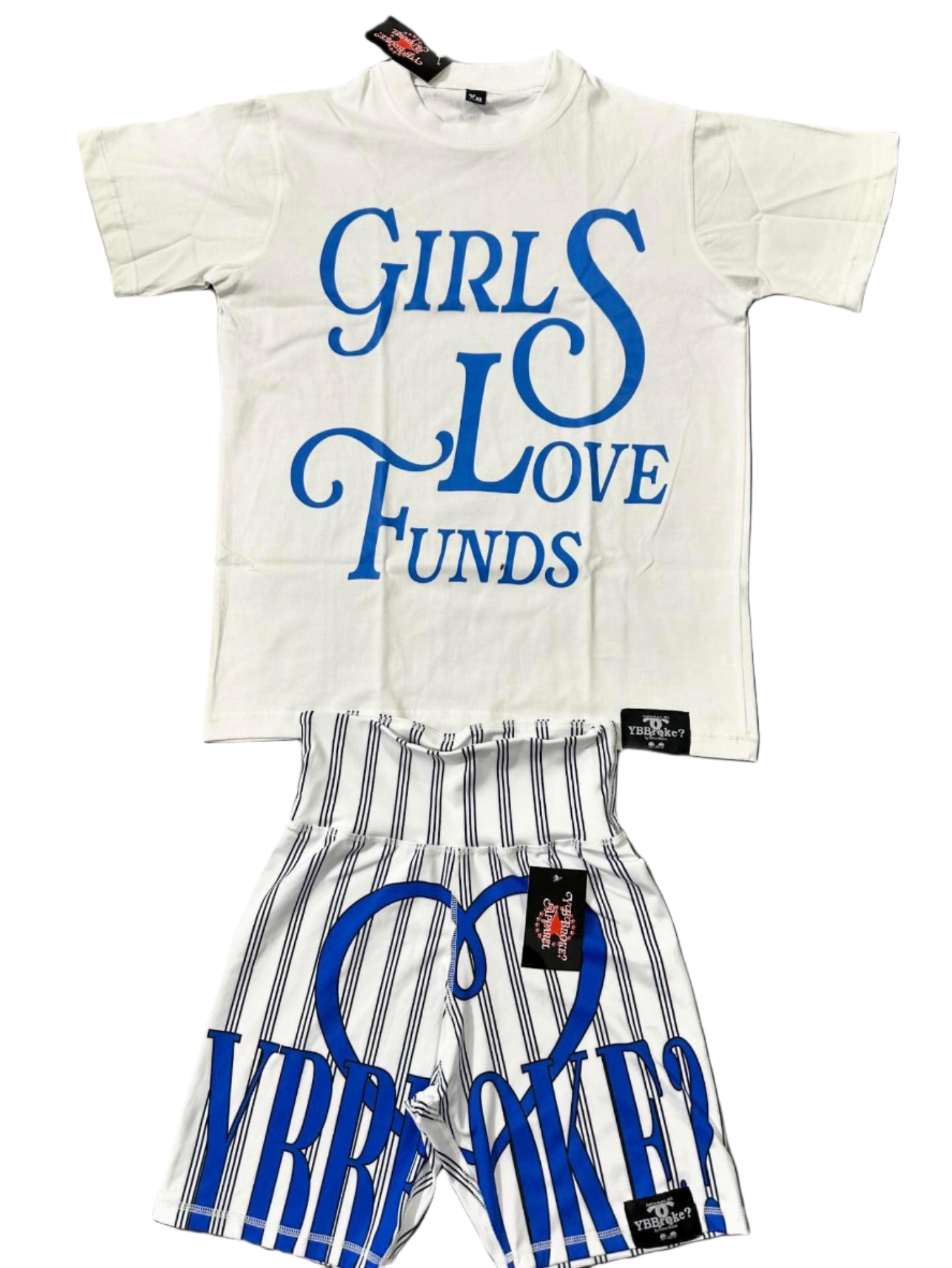 White/Blue "Girls Love Funds" Women YBBroke Set