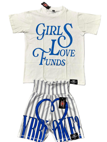 White/Blue "Girls Love Funds" Women YBBroke Set