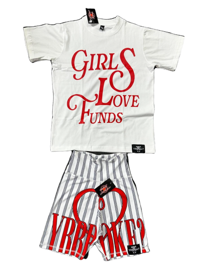 White/Red "Girls Love Funds" Women YBBroke Set