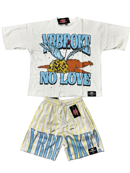 White/Light Blue "No Love Left" YBBroke Men Set