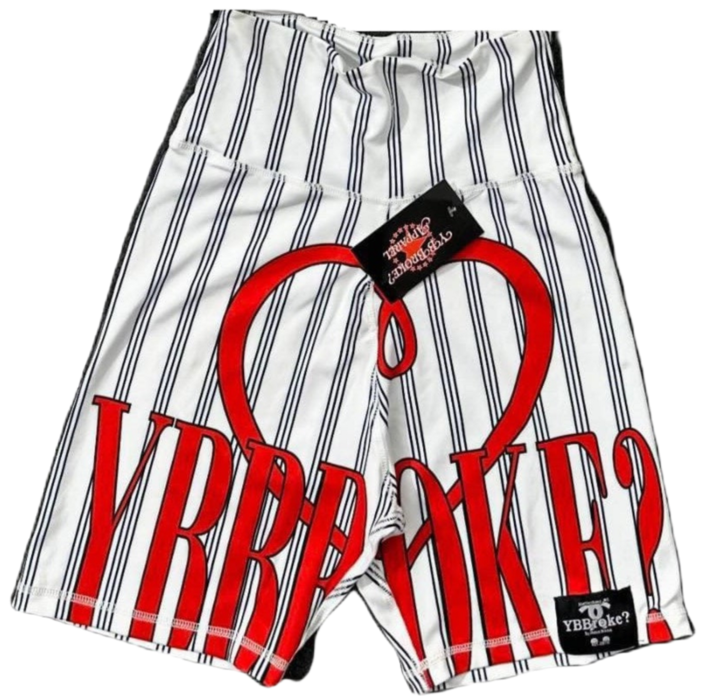 White/Red Women YBB Stripe Shorts