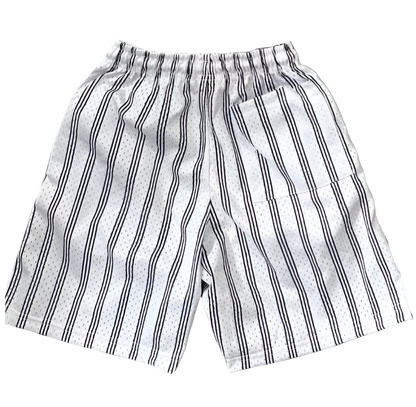 White/Yellow YBB Stripe Men Shorts