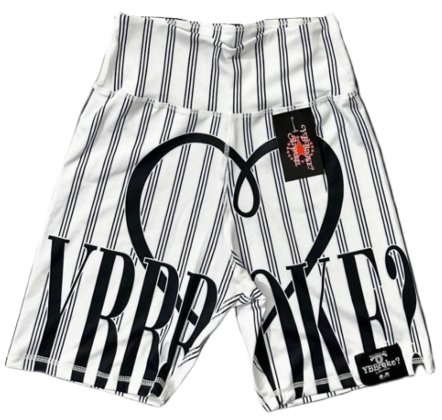 White/Black Women Stripe YBB Shorts