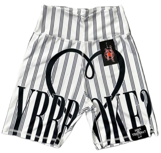 White/Black Women Stripe YBB Shorts