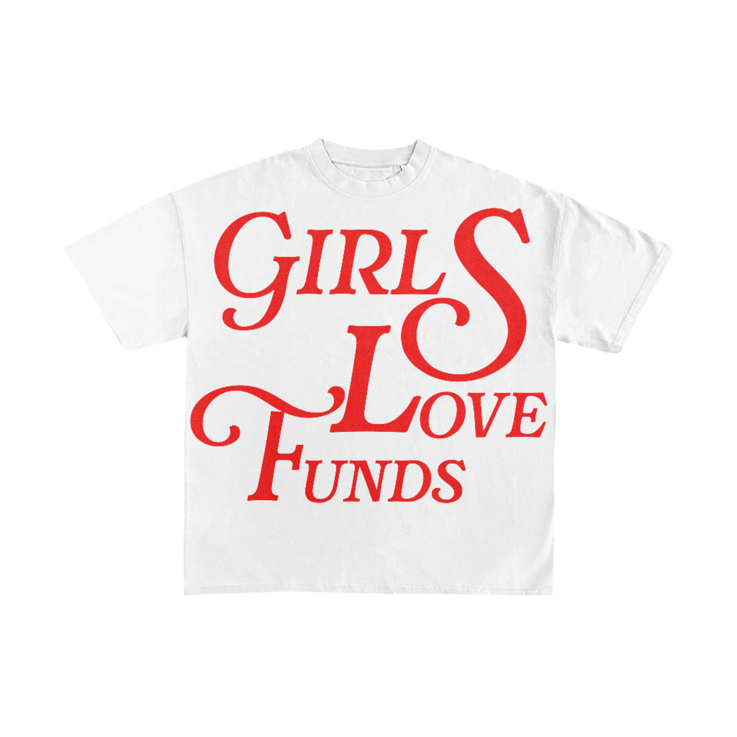 White/Red "Girls Love Funds" YBBroke Women T-Shirt